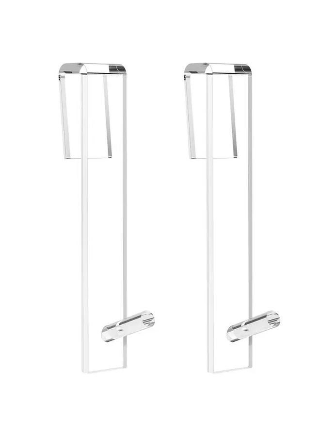2pcs Acrylic Shower Hooks Punch Free Transparent Bathroom Glass Door Towel Rack Hanger - Image 3