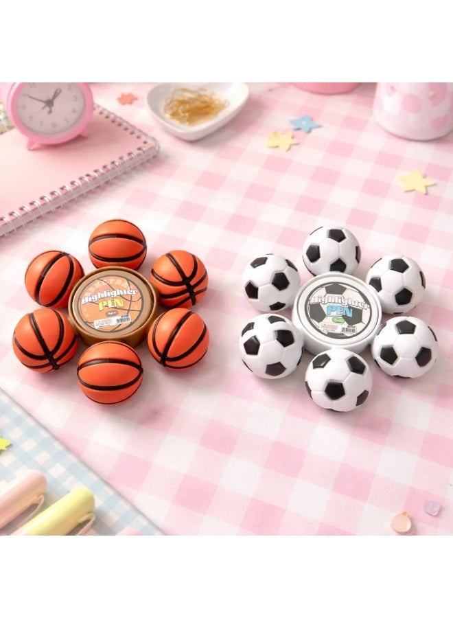 Professional league 6-in-1 spinner highlighter set with a sports theme – Multi Color Rotating Marker for Students & Kids Pack of 24 - Image 1