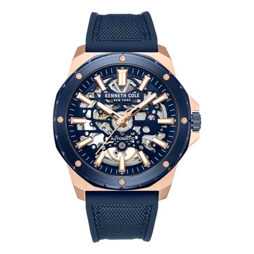 Kenneth Cole Automatic Analog Blue Dial Blue Silicon Strap Watch for Men - KCWGZ0076702MNW - Image 1