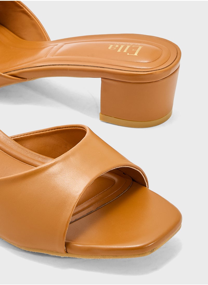 Block Heel Mule Sandal
