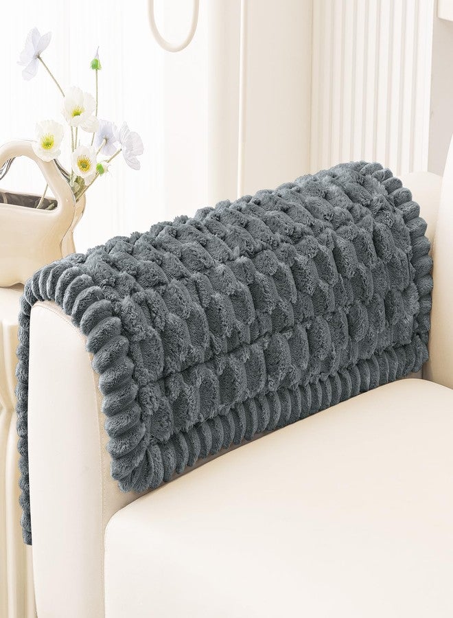 Smiry Pet Couch Cover for 3 Cushion Sofa, Non-Slip Fuzzy Couch Cover for Dogs Washable, Thick Soft Sofa Slipcovers Cushion Protector Pet Friendly (Dark Grey, 27.6" x 27.6") - Image 1