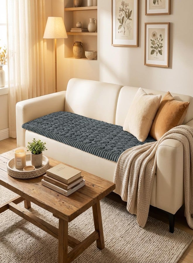 Smiry Pet Couch Cover for 3 Cushion Sofa, Non-Slip Fuzzy Couch Cover for Dogs Washable, Thick Soft Sofa Slipcovers Cushion Protector Pet Friendly (Dark Grey, 27.6" x 27.6") - Image 2