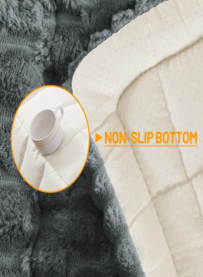 Smiry Pet Couch Cover for 3 Cushion Sofa, Non-Slip Fuzzy Couch Cover for Dogs Washable, Thick Soft Sofa Slipcovers Cushion Protector Pet Friendly (Dark Grey, 27.6" x 27.6") - Image 4