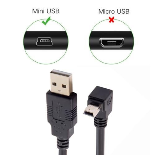 NFHK Mini USB B Type 5pin Male UP Angled 90 Degree to USB 2.0 Male Data Cable 5 Meters with EMI Ferrite Core 50cm - Image 3