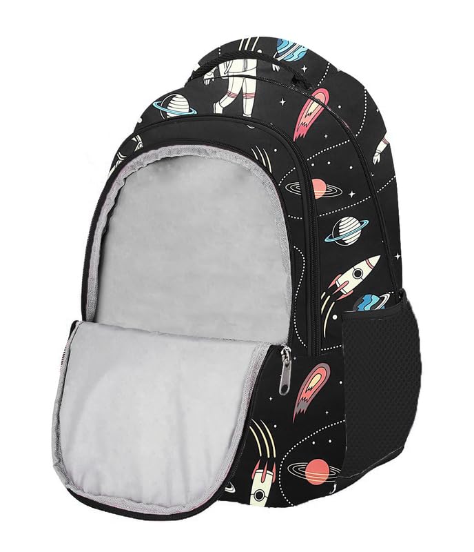 Frantic 26L 3-Compartment School Backpack With Pencil/Stationery Pouch - Astronaut Boy (Black) - Image 2