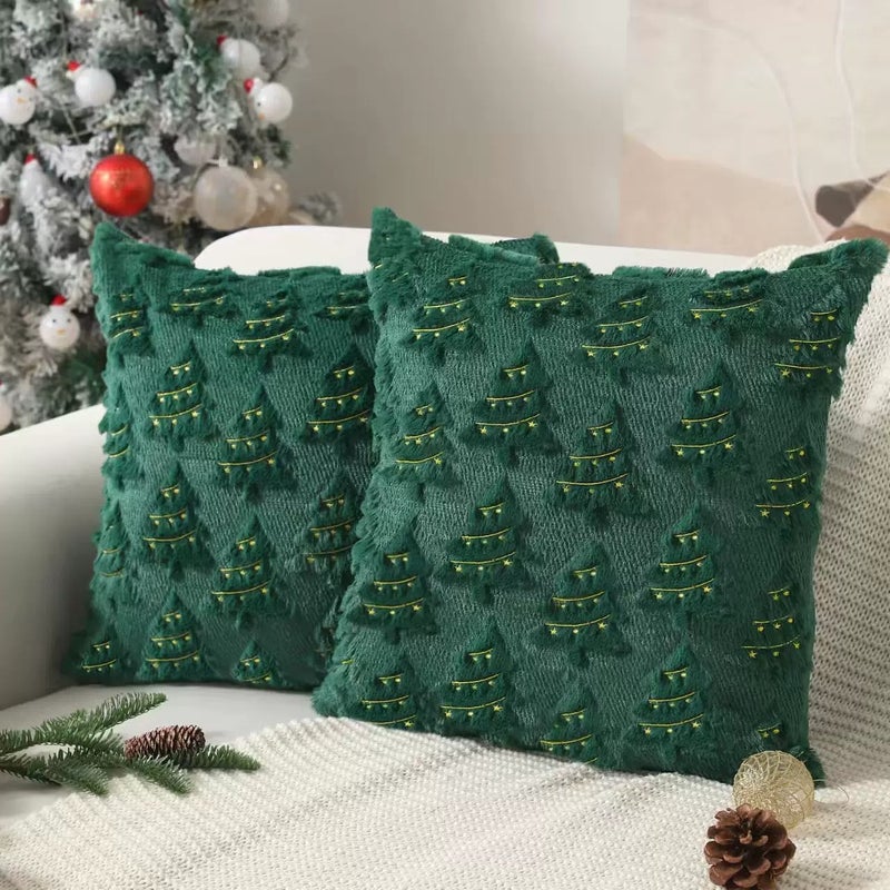 Autumn New Plush Christmas Pillow Set Three-dimensional Embroidery Christmas Tree Pillow Valentine's Day Love Pillow Set - Image 3