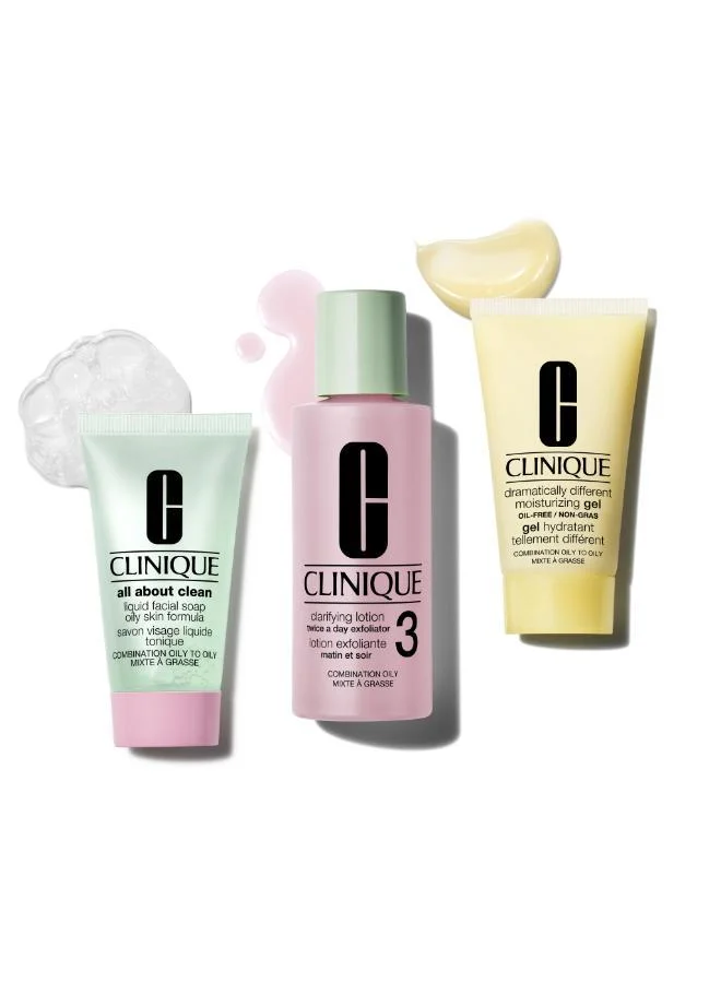 CLINIQUE 3 Step Skin Care Set - Combination To Oily Skin