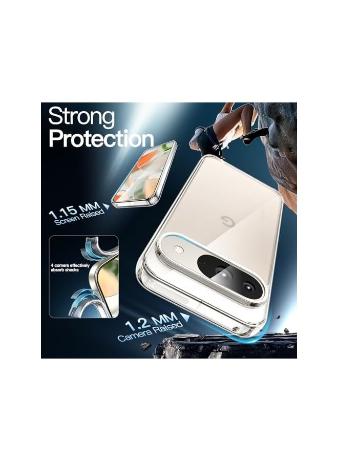 Jetech Case for Google Pixel 9/9 Pro 2024, Non-Yellowing Shockproof Bumper Protective Phone Cover, Anti-Scratch Hard PC Back (Clear) - Image 4