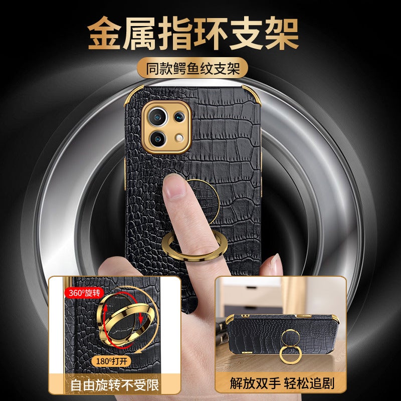 Suitable for Redmi Note12Pro Crocodile Leather Mobile Phone Case K60 Electroplated Leather A1+ Anti-Fall 10S Protective Cover 9A - Image 3