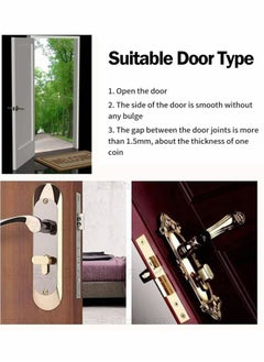 Excefore Portable Door Lock, Travel Lock Punch-Free Security Privacy Portable Security Door Stop Stainless Steel Travel Door Lock  - Image 5