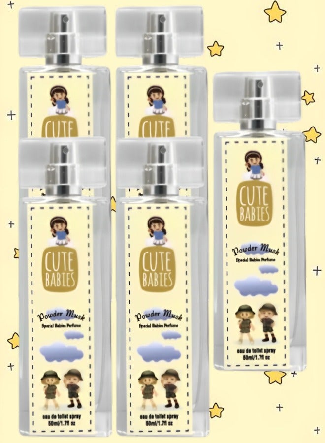 Cute 5 Pieces Babies Powder Musk Perfume 50ml EDT - Image 1