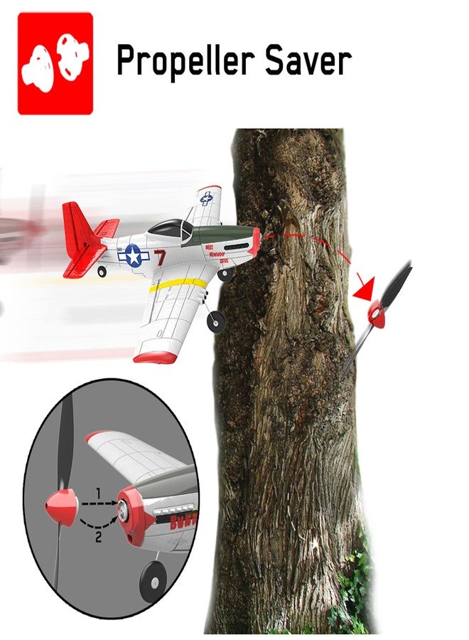 FLYCOLOR 3 Sets P51 Rc Plane Propeller with Propeller Savers and Adapters for VOLANTEXRC 761-5 Airplane and Tr-p51d - Image 5