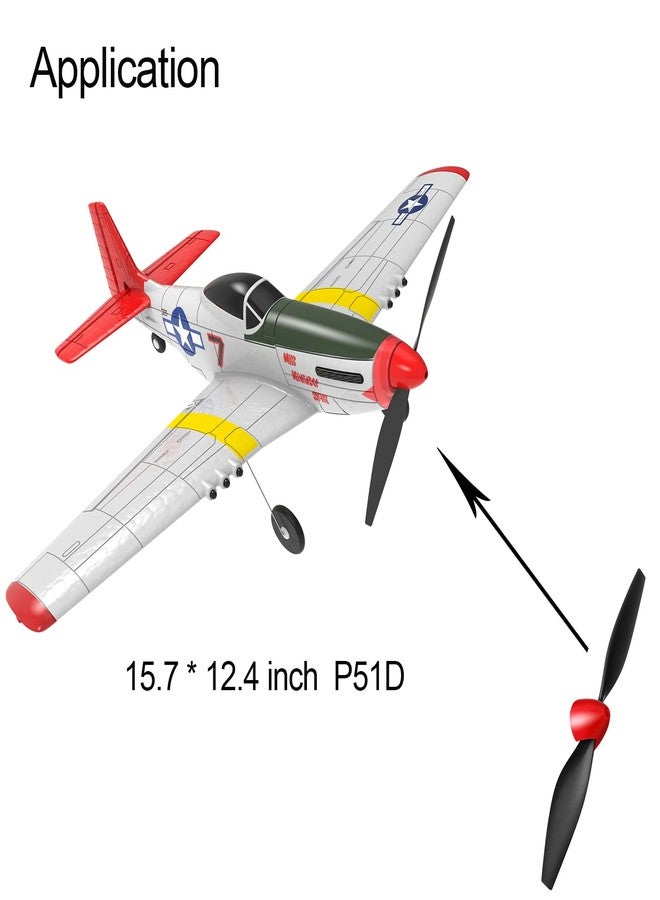 FLYCOLOR 3 Sets P51 Rc Plane Propeller with Propeller Savers and Adapters for VOLANTEXRC 761-5 Airplane and Tr-p51d - Image 3