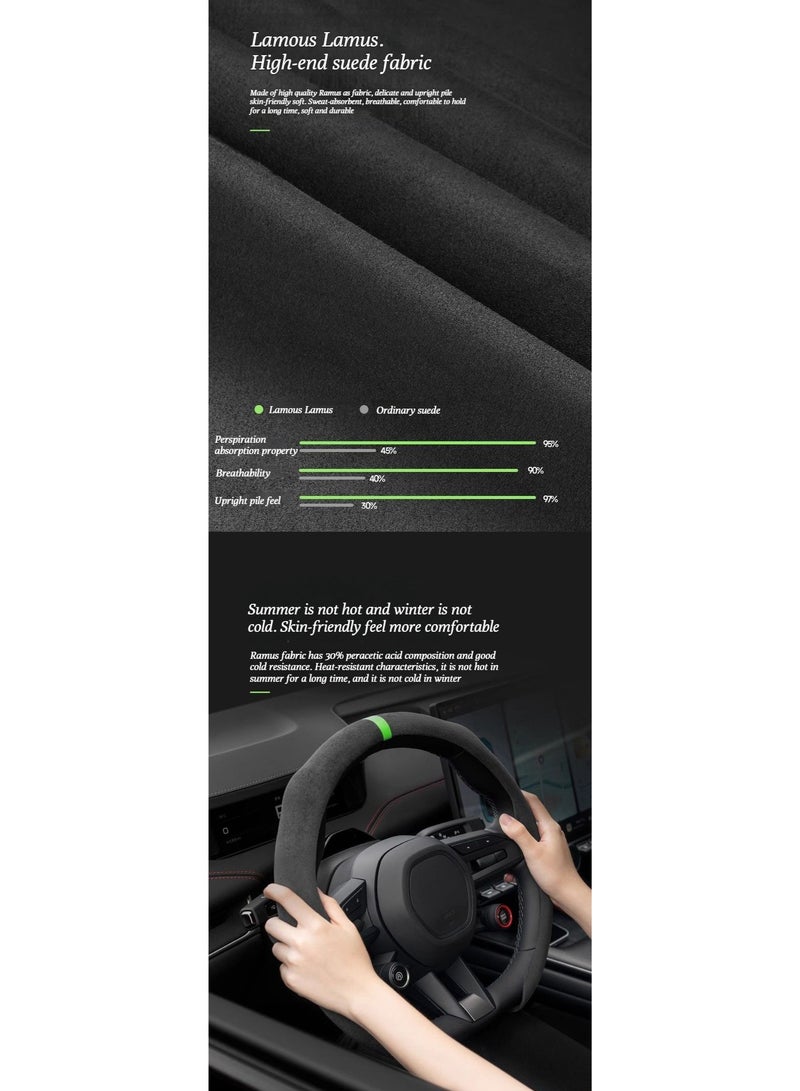 شاومي غطاء عجلة القيادة شياومي الجديدة إس يو 7 -مناسب لجميع الفصول، نسيج الجلد الجلدي، مضاد للانزلاق، وممتص للتعرق، لكل من الرجال والنساء، نمط بسيط 5D، غطاء مقبض على شكل بطاقة - Image 4