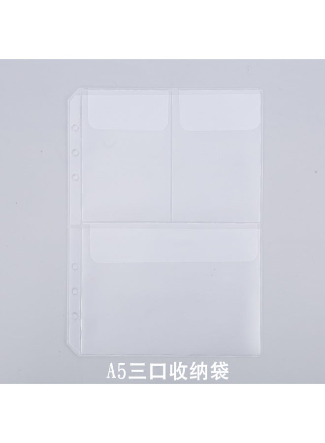 YR A5a6pvc Six-hole Frosted Loose-leaf Storage Bag, Certificate Sticker, Bill, Business Card Book, Card Bag, Standard Hole Pocket - Image 1