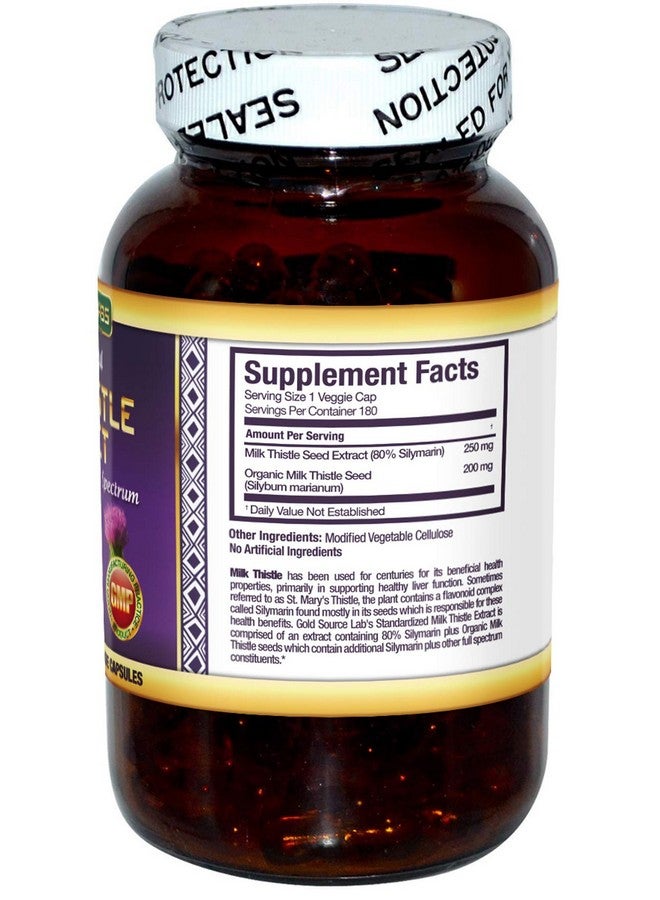 Gold Source Labs كبسولات حليب الشوك العضوي، 180 كبسولة، مسحوق حليب الشوك النقي بالإضافة إلى 80% مستخلص سيليمارين المعقد القياسي، 450 ملغ، مكمل طبيعي لصحة الكبد، تعزيز المناعة، إزالة السموم والتنظيف - Image 3