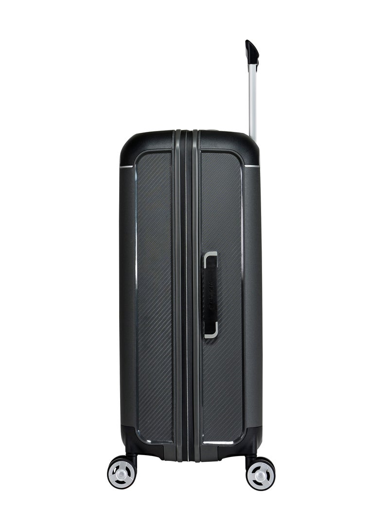 إيمينينت حقيبة سفر صلبة من تشامبيون بعجلات دوارة مزدوجة وهيكل من البولي بروبلين خفيف الوزن مع قفل ، رمادي داكن - Image 4