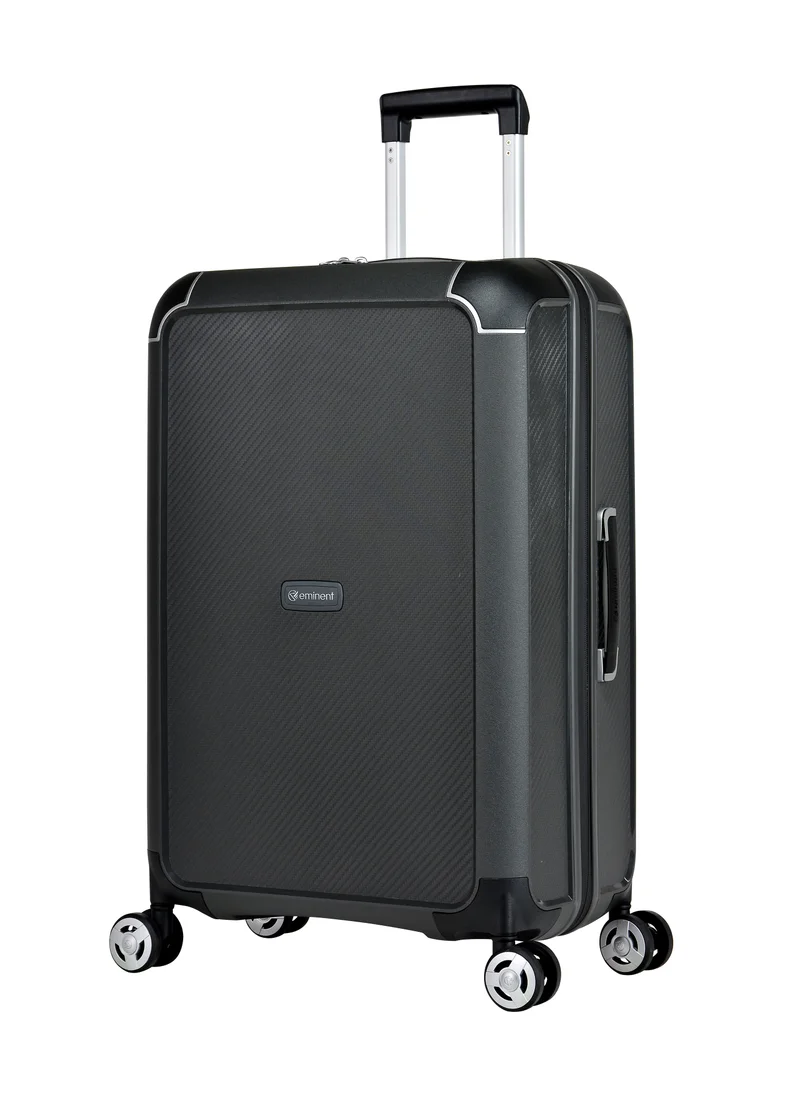 إيمينينت Champion Hard Case Travel Bag Luggage Trolley Polypropylene Lightweight 4 Quiet Double Spinner Wheels Suitcase With TSA Lock B0002 Dark Grey