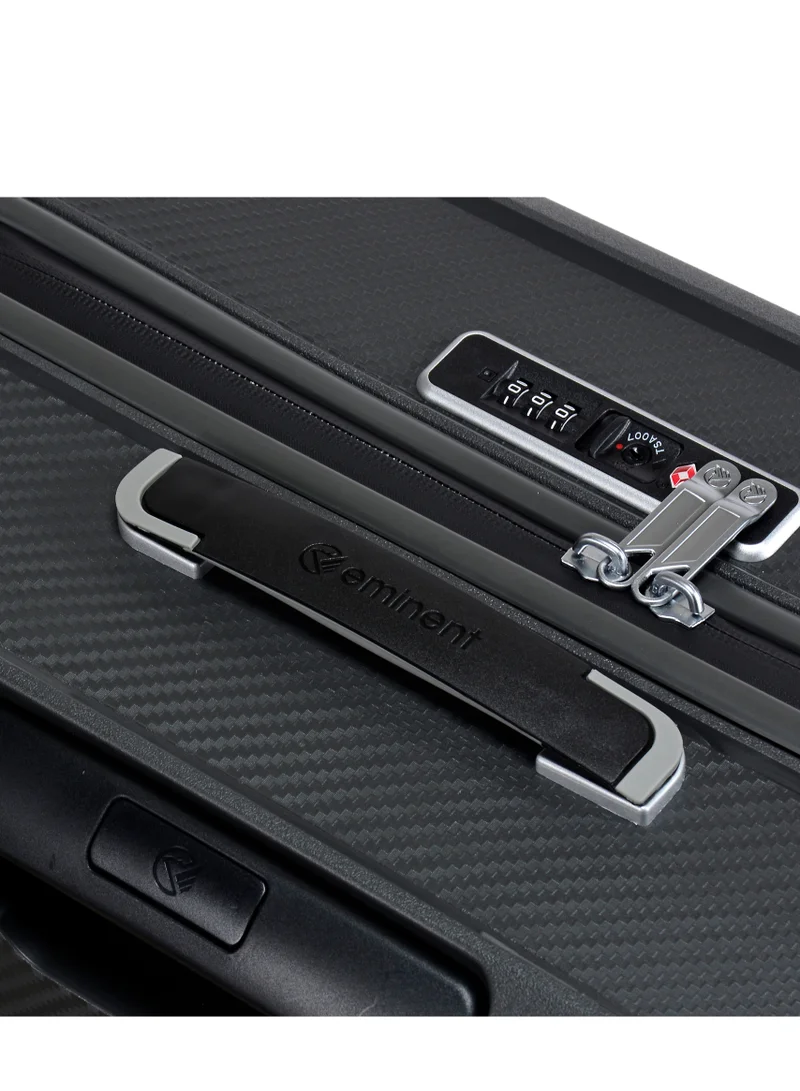 eminent Champion Hard Case Travel Bag Luggage Trolley Polypropylene Lightweight 4 Quiet Double Spinner Wheels Suitcase With TSA Lock B0002 Dark Grey