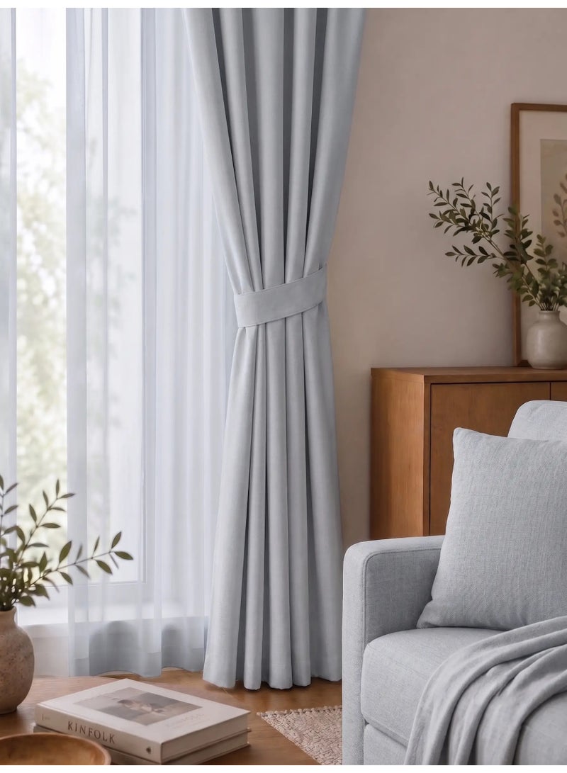 Amali Blackout Plain Curtains 274 cm x 127 cm - 2 Panels, 100% Polyester, Grommet Top, Thermal Insulated, Noise Reducing, Light Blocking - Image 2