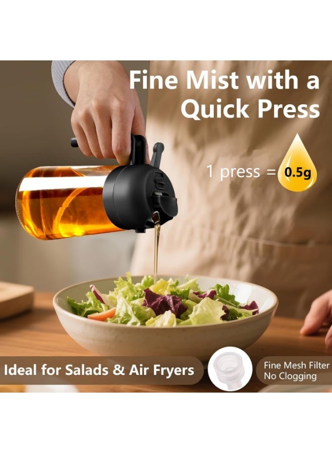 Lynacz Original All-in-One Oil Sprayer & Dispenser Bottle Durable Glass Container with Controlled Pour Spout for Modern Cooking - Image 2