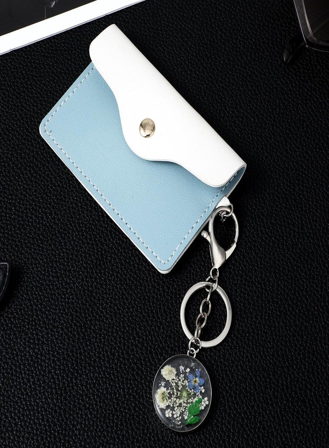 Andibro Pressed Flower Keychain, Forget-Me-Not Real Flower Keyrings Dried Flower Key Ring Wildflower Aesthetic Key Chain(A) - Image 5