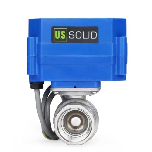 U.S. Solid 3/4" Motorized Ball Valve, Stainless Steel Electrical Valve with Full Port, 9-24V DC, 5 Wire Setup, Compatible with Indicator Lights for Open/Closed Position - Image 1