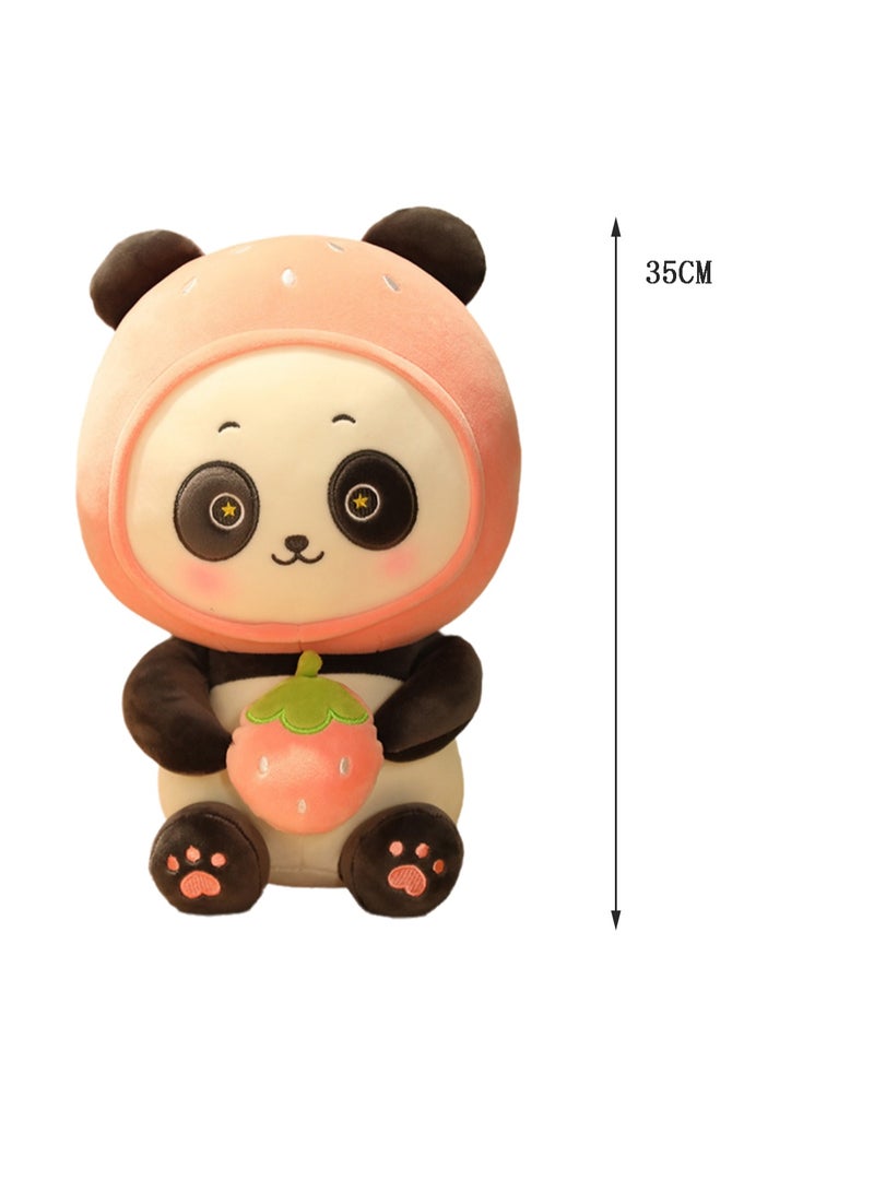 35 CM Cute Panda Plush Toy Soft Stuffed Cartoon Animal Doll For Girls And Boys All Ages Gift（Pink） - Image 2
