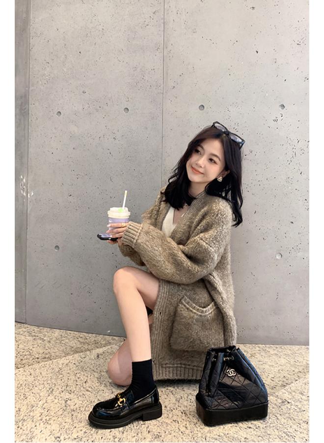 SHAKA Women'S Thick-Soled Loafers Spring And Autumn New Black Mary Jane Flat Shoes British Style Leather Shoes - Image 3