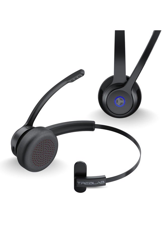 TREBLAB C7 - Comfortable Single Ear Bluetooth Headset with Mic, AI Noise Cancelling, 45H Battery, Wireless Blue Tooth Computer Headset w/Microphone for Truck Driving, Laptop, Phone, Home Office Work - Image 1