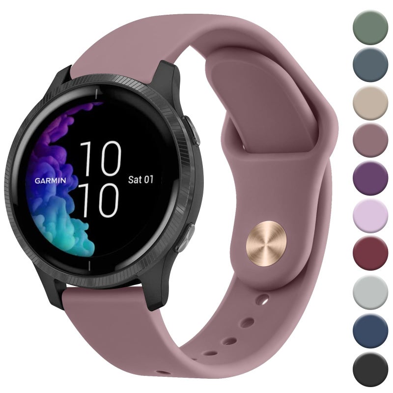 Vanjua Bands Compatible with Garmin Venu 2 Plus / Venu Sq / Venu / Vivoactive 3 Watch Band Women Men, Soft Silicone Sport Replacement Strap for Garmin Vivomove Sport, Vivoactive 3 Music, Forerunner - Image 1