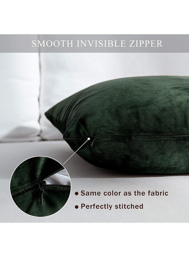AEROHAVEN™ Premium Velvet Reversible Decorative Throw Pillow/Cushion Covers with Invisible Zipper - (16 x 16 Inch, Forest Green) - Image 5