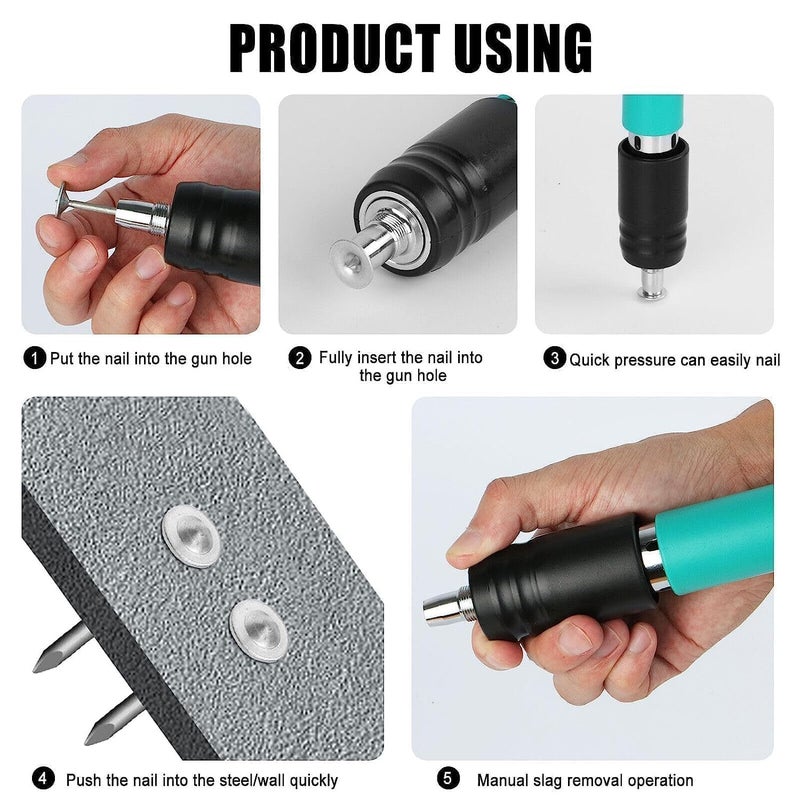 AIDROM MART Portable Manual Concrete Nail Gun Adjustable Power Nail Fastening ToolMultiFunction Manual Nail Gun Tool Concrete Wood and Steel Fixation Compact Ergonomic DesignPack of 1  - Image 4