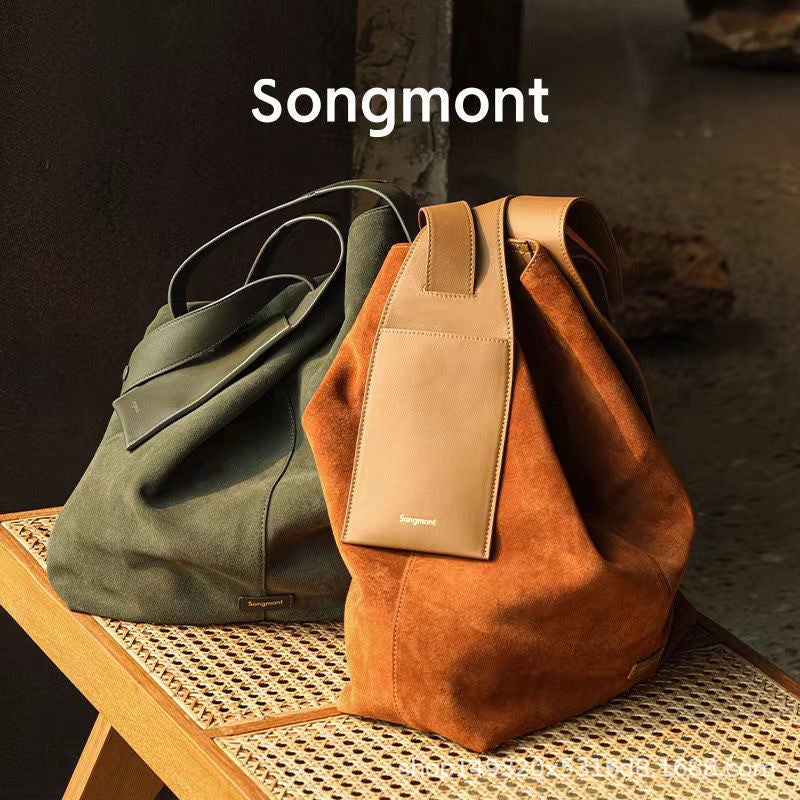 Genuine Leather Tote Bag with Ear Handles - Image 1