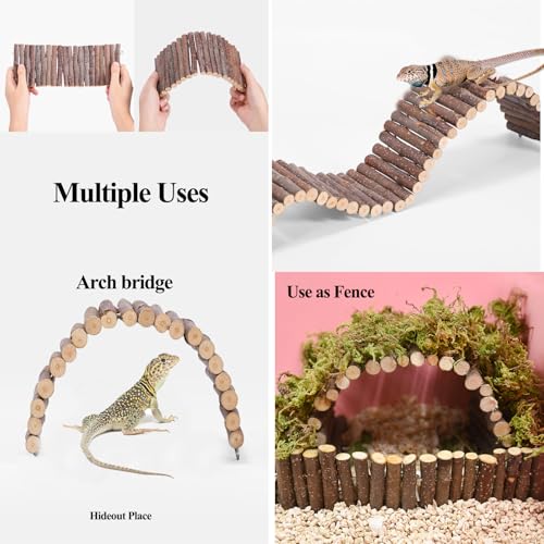 RUNANIA Bearded Dragon Tank Accessories Reptile Mat Hammock Plants Bridge Jungle Climber Vines Terrarium Decorations for Bearded Dragon Lizard Snake - Image 3