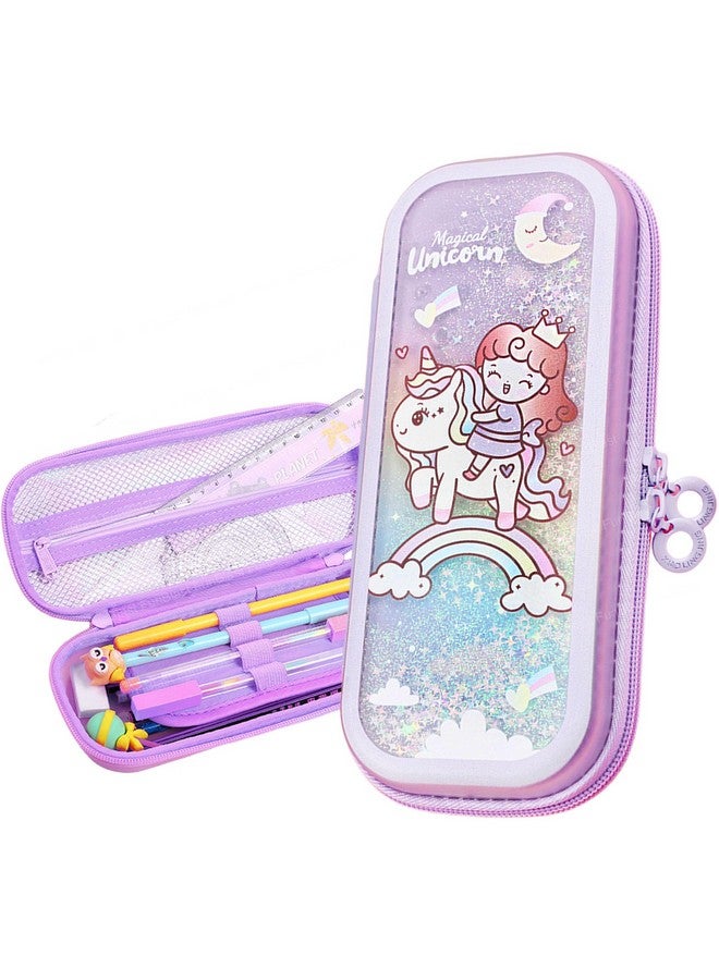 فنبلاست حقيبة أقلام فن بلاست للبنات - حقيبة لطيفة للبنات، حقيبة متعددة الأغراض بسحاب، حقيبة أنيقة للبنات، حافظة أقلام كاواي، حقائب لطيفة للبنات، هدية إرجاع للأطفال (يونيكورن-1) - Image 1
