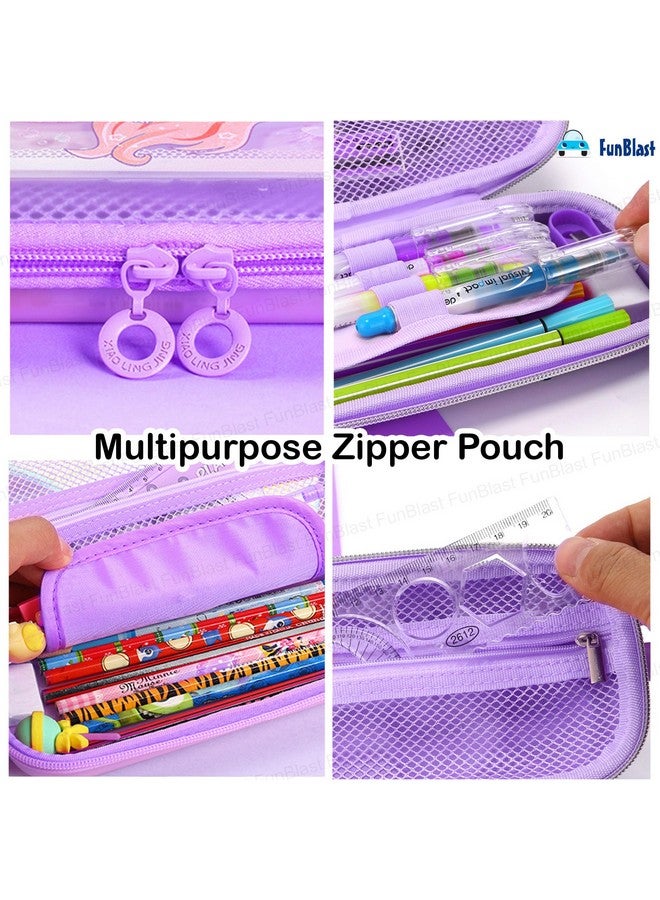 فنبلاست حقيبة أقلام فن بلاست للبنات - حقيبة لطيفة للبنات، حقيبة متعددة الأغراض بسحاب، حقيبة أنيقة للبنات، حافظة أقلام كاواي، حقائب لطيفة للبنات، هدية إرجاع للأطفال (يونيكورن-1) - Image 3