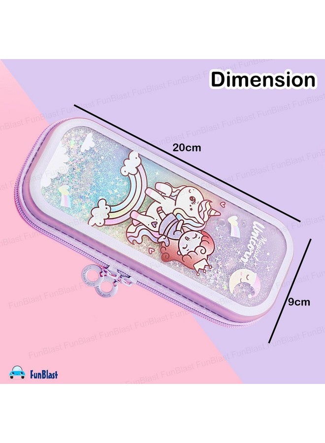 فنبلاست حقيبة أقلام فن بلاست للبنات - حقيبة لطيفة للبنات، حقيبة متعددة الأغراض بسحاب، حقيبة أنيقة للبنات، حافظة أقلام كاواي، حقائب لطيفة للبنات، هدية إرجاع للأطفال (يونيكورن-1) - Image 2