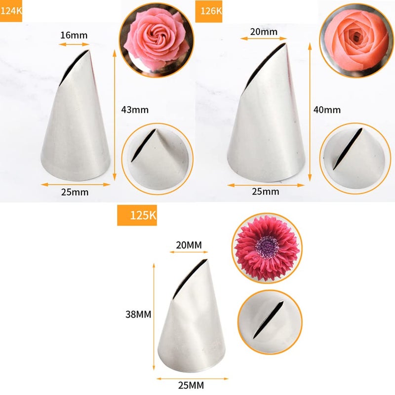 Bmaacye Flower Piping Tips Rose Petal Pastry Tips Chrysanthemum Tips Flower Icing Piping Cream Nozzle For Cake Cupcake Decorating - Image 3