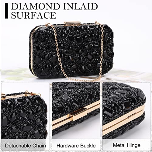 Fecialy Clutch Purses For Women Crystal Evening Bag Gemstone Handbag Formal Rhinestone Purse For Wedding Party - Image 4