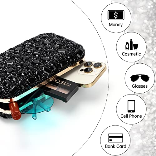 Fecialy Clutch Purses For Women Crystal Evening Bag Gemstone Handbag Formal Rhinestone Purse For Wedding Party - Image 5