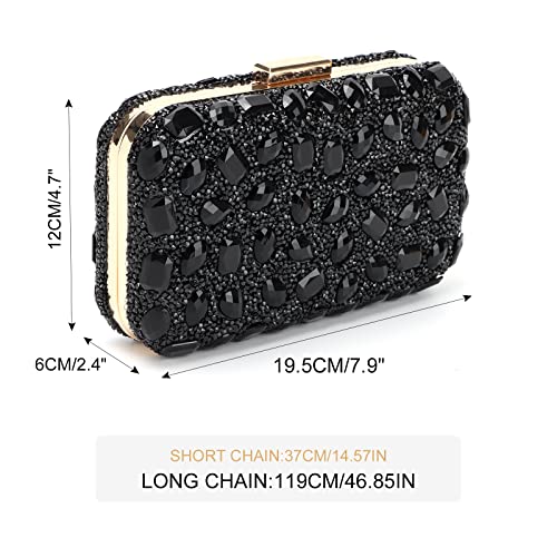 Fecialy Clutch Purses For Women Crystal Evening Bag Gemstone Handbag Formal Rhinestone Purse For Wedding Party - Image 2