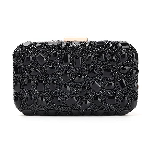 Fecialy Clutch Purses For Women Crystal Evening Bag Gemstone Handbag Formal Rhinestone Purse For Wedding Party - Image 1