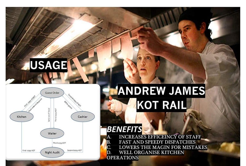 FINALITY حامل إيصالات المكتب، رف فحص المطبخ الفضي، حامل تذاكر الطلبات، سكة عرض الألمنيوم للمطاعم والمقاهي والحانات، فضي (ألمنيوم، 36 بوصة) - Image 4