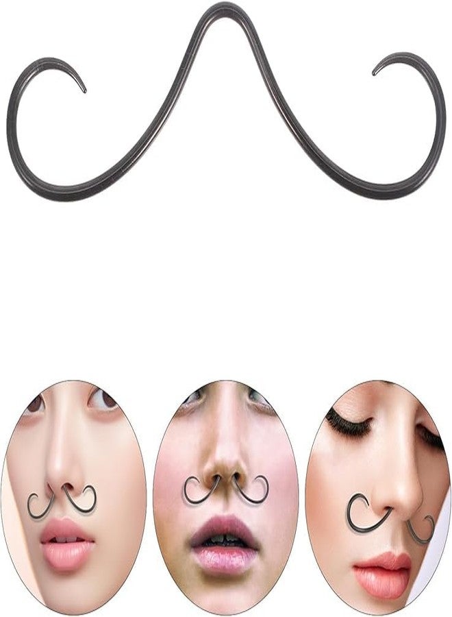 DEARMAMY 14G Mustache Septum Ring 316L Steel Nose Rings Smile Piercing Jewelry Nose Hoop Nasal Septum Ring for Women Men - Image 1