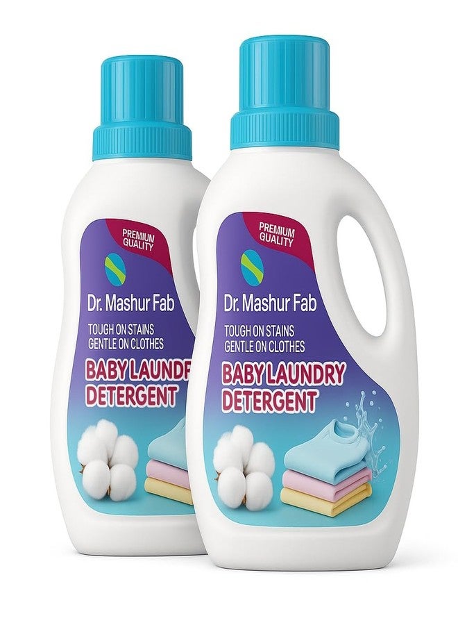MASHUR FAB | Laundry Detergent for Newborns baby and children - Gentle, Hypoallergenic, Chemical-Free Liquid for Clothes, Stain Remover, Suitable for All skin, Baby Essentials - 1L (2, Bottal) - Image 1