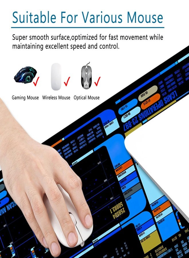 لوحة ماوس ألعاب T TOPLAY Spacecraft Dashboard، لوحة ماوس كبيرة، ملحقات مكتبية، حصيرة مكتب كبيرة جدًا 31.5 × 11.8 × 0.12 بوصة، زرقاء، لوحة مكتب كبيرة، لوحة لوحة مفاتيح (وحدة تحكم) - Image 2
