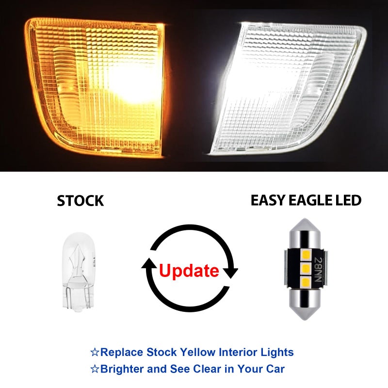 EASY EAGLE LED Interior Car Lights for Honda-CRV-2007-2012: 10 Piece Kit White LED Light Bulbs - Super Bright 6000K + Install Tool - Image 2
