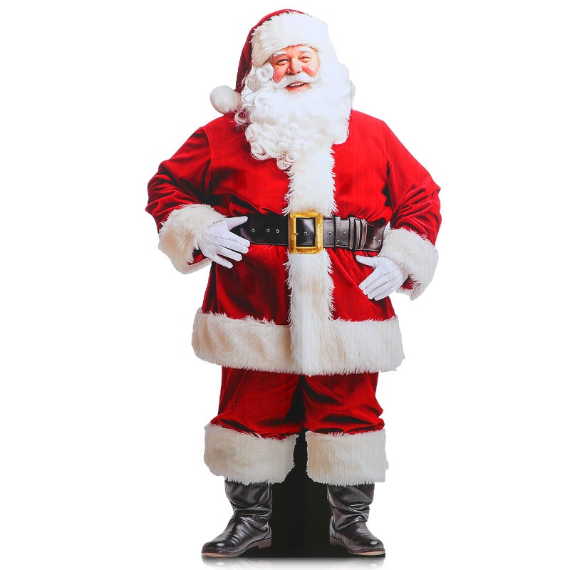 Chunful 5 ft Christmas Santa Cardboard Cutout Standup Life Size Ho Ho Santa Claus Stand up Photo Props Christmas Claus Standup Backdrops for Xmas Winter Holidays Decor SupplyRealistic - Image 2