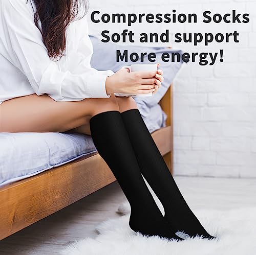 COOLOVER 4 Pairs Compression Socks for Women and Men -Best Support for Running, Nursing, Travel, Pregnancy - Image 5